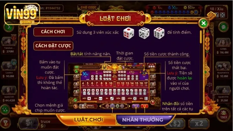 Cách Chơi Sicbo Vin99 - Bí Quyết Thắng Lớn Từ Luật Cơ Bản Đến Chiến Lược Cao Thủ Nắm rõ luật chơi là bước đầu nắm bắt cách chơi sicbo vin99 hiệu quả
